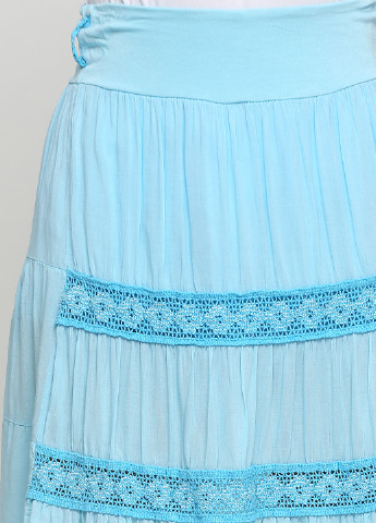 Голубая кэжуал однотонная юбка Moda Italia клешированная