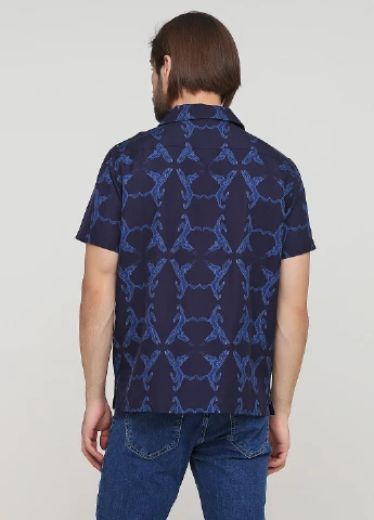 Темно-синяя кэжуал рубашка однотонная Nyden by H&M