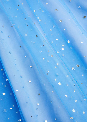 Голубое коктейльное платье бэби долл, с юбкой-солнце SHEIN однотонное