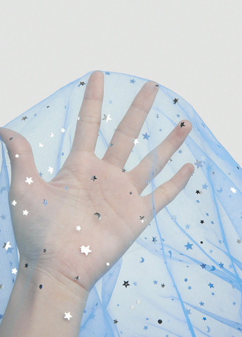 Голубое коктейльное платье бэби долл, с юбкой-солнце SHEIN однотонное