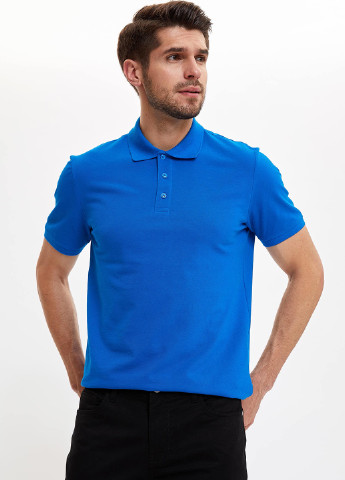 Голубой футболка-поло для мужчин DeFacto