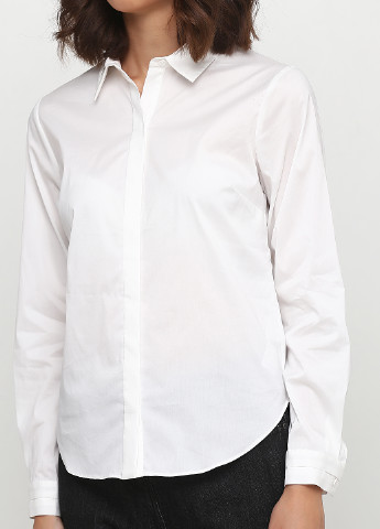 Белая классическая рубашка однотонная Linea с длинным рукавом