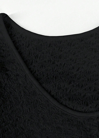 Чорна кежуал сукня а-силует, з відкритою спиною SHEIN однотонна