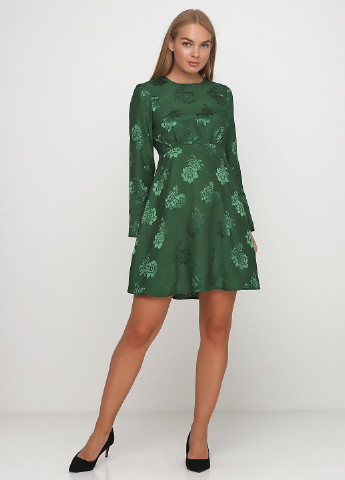 Темно-зеленое кэжуал платье колокол YAS с цветочным принтом