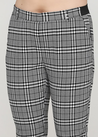 Черно-белые кэжуал демисезонные укороченные брюки H&M
