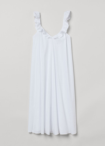 Білий кежуал сукня кльош H&M однотонна