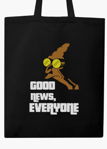 Еко сумка шоппер черная Профессор Фарнсворт Футурама (Farnsworth Futurama) (9227-1997-BK) MobiPrint (236391090)