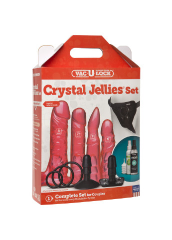 Набор для страпона Vac-U-Lock Crystal Jellies Set, диаметр 3,8см, 2х4,5см, 5,1см Doc Johnson (254953778)