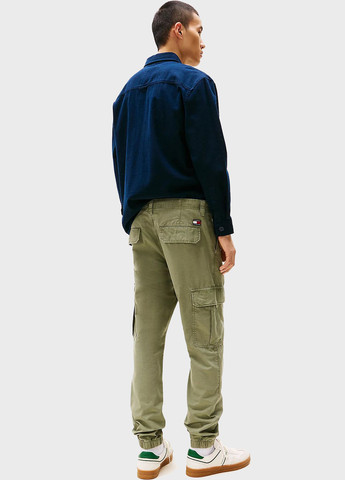 Оливковые кэжуал демисезонные джоггеры, карго брюки Tommy Jeans