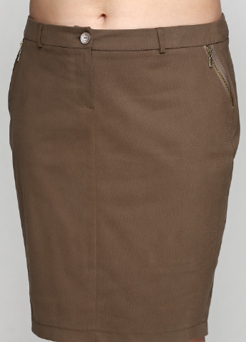 Светло-коричневая кэжуал однотонная юбка Stefanie L миди