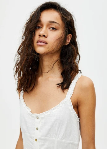 Белое кэжуал платье Pull&Bear однотонное