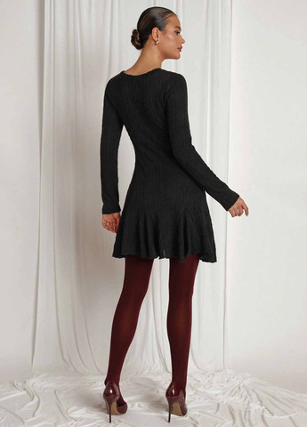 Черное кэжуал платье клеш SHEIN однотонное