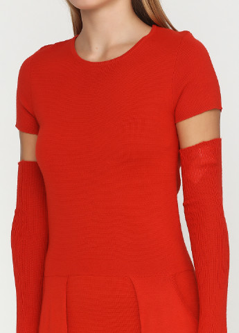 Оранжево-красное кэжуал платье Stefanel однотонное