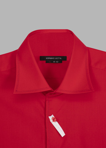 Красная кэжуал рубашка однотонная Romano Botta