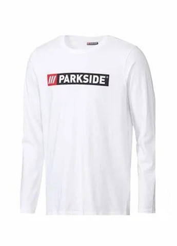 Белый демисезонный кэжуал лонгслив Parkside с логотипом