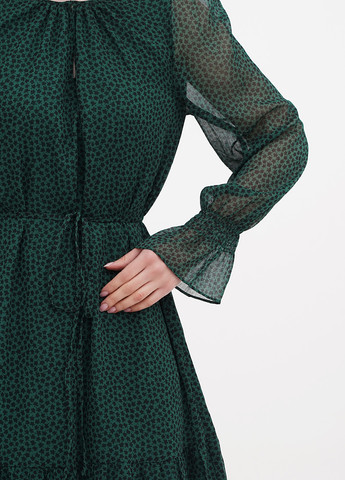 Темно-зеленое кэжуал платье клеш Boden с рисунком