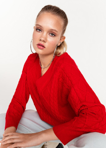 Червоний демісезонний джемпер пуловер befree