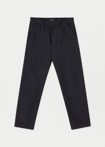 Черные кэжуал демисезонные прямые брюки Pull & Bear