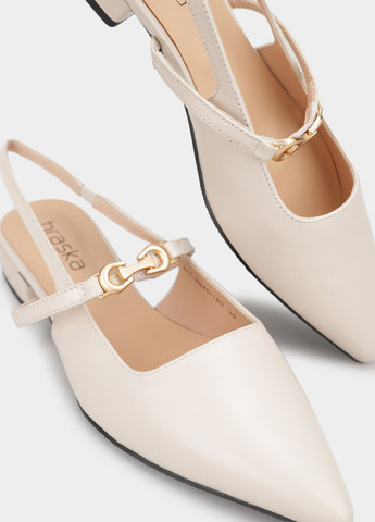 Braska Туфлі слінгбекі молочний з натуральна шкіра, — літо (363353891)