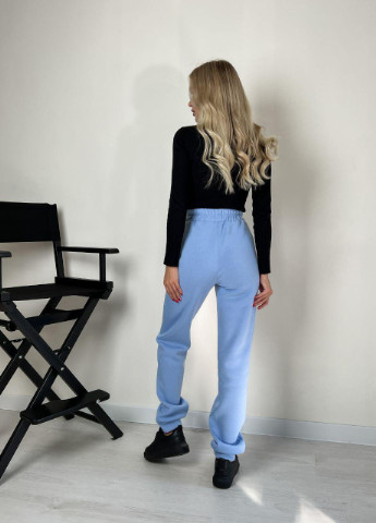 Женские спортивные брюки с манжетом голубого цвета р.L 380141 New Trend (255983161)