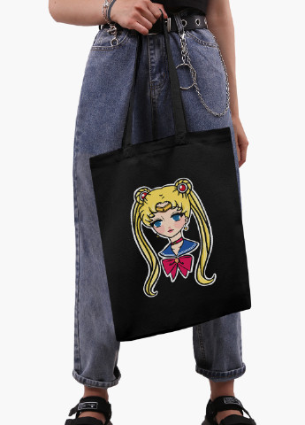 Еко сумка шоппер Сейлор Мун (Sailor Moon) на блискавці (9227-2926-BKZ) MobiPrint (236265434)