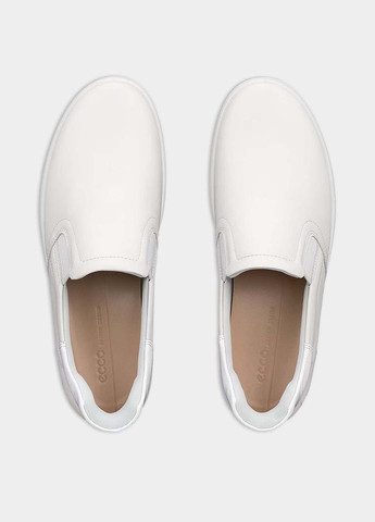 Белые слипоны Ecco с тиснением однотонные