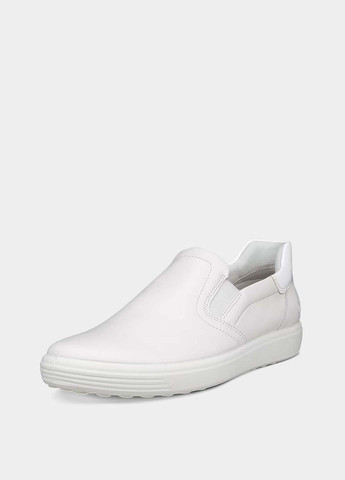 Белые слипоны Ecco с тиснением однотонные