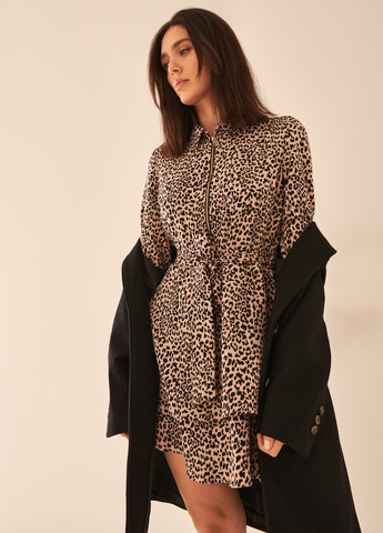 Коричневое кэжуал платье Mohito леопардовый