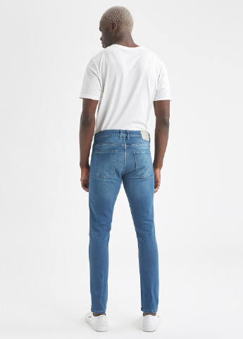 Голубые демисезонные укороченные, зауженные джинсы DeFacto