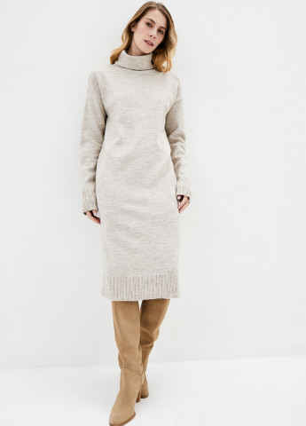 Светло-бежевое кэжуал платье платье-свитер Sewel меланжевое