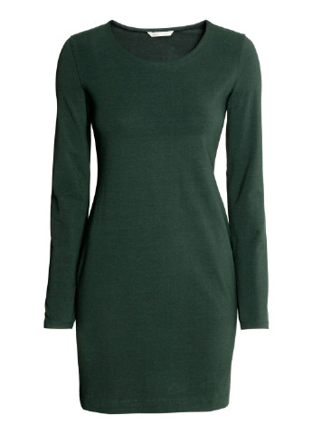 Темно-зелена кежуал сукня футляр H&M однотонна