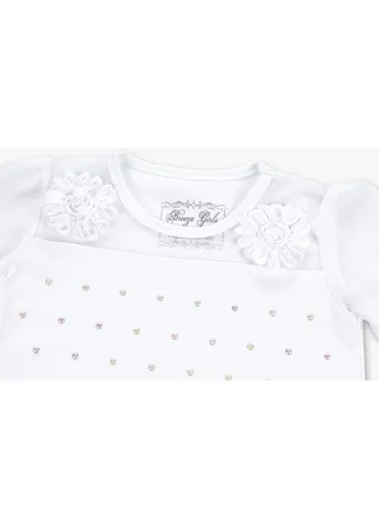 Кофта з шифоновими рукавами та стразами (8840-92G-white) Breeze (251313925)