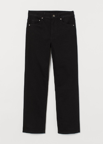 Черные демисезонные укороченные, прямые джинсы H&M