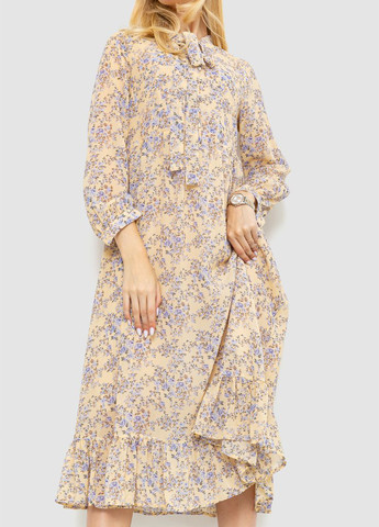 Комбинированное кэжуал платье клеш Ager с цветочным принтом