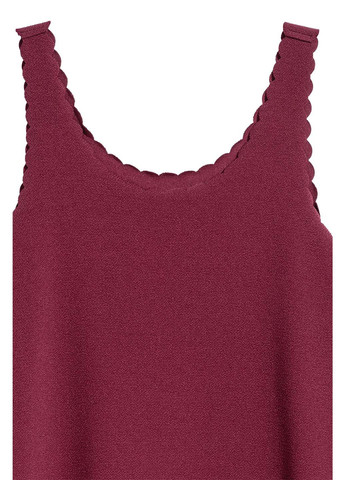 Бордовое кэжуал платье а-силуэт H&M однотонное