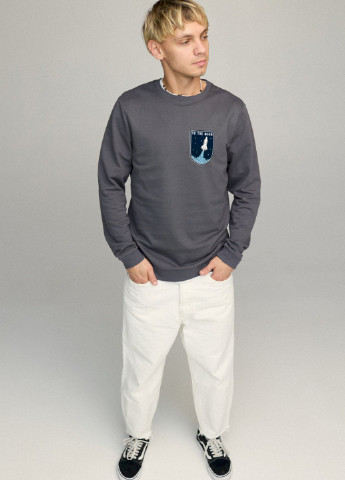 Темно-сірий світшот чоловічий basic /no flis/ YAPPI (252258417)