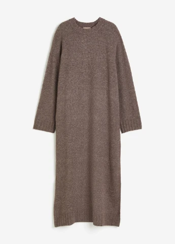 Коричнева домашній сукня сукня светр H&M меланжева