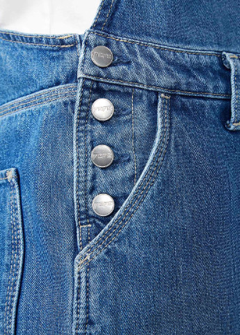 Комбинезон Pepe Jeans комбинезон-брюки однотонный светло-синий денил хлопок