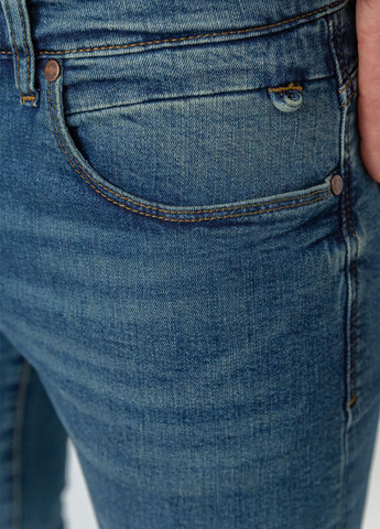 Серо-синие демисезонные зауженные джинсы Amitex