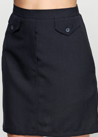 Темно-синяя кэжуал однотонная юбка Donna Moda а-силуэта (трапеция)