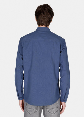 Темно-синяя кэжуал рубашка однотонная Colin's