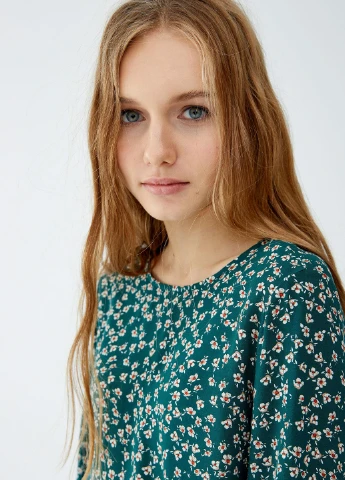 Зелёная блуза демисезон Pull & Bear