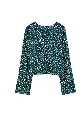 Зелёная блуза демисезон Pull & Bear