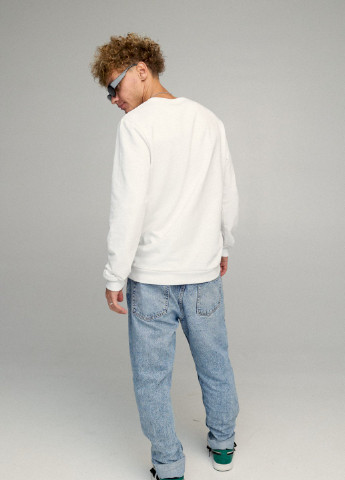 Белый світшот чоловічий basic /no flis/ YAPPI рисунок (254557534)