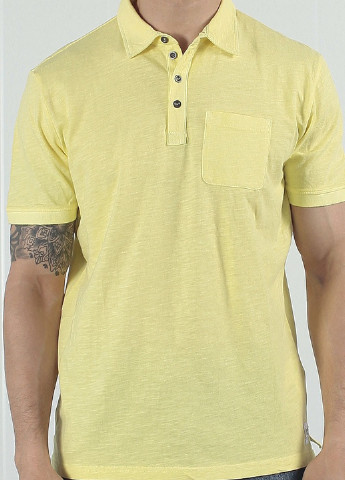 Желтая футболка-поло для мужчин Tom Tailor однотонная
