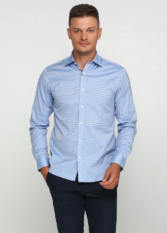 Голубой кэжуал рубашка с геометрическим узором Selected с длинным рукавом
