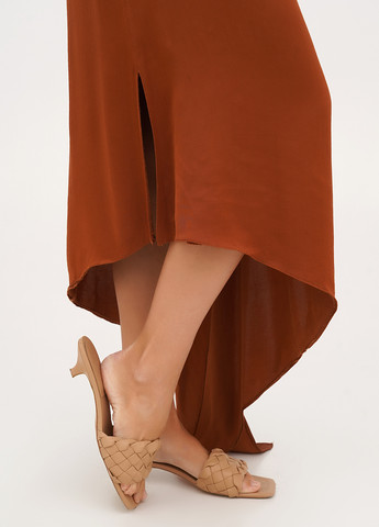 Коричневая кэжуал однотонная юбка Vicolo а-силуэта (трапеция)