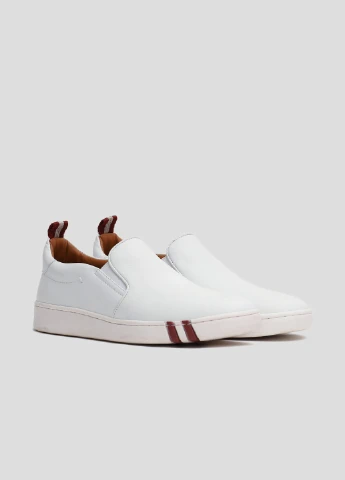 Белые белые кожаные слипоны Bally однотонные