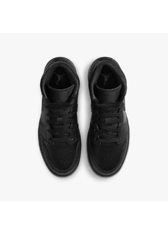 Кроссовки 1 Mid Jordan чёрные демисезоны (253926270)