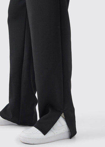 Черные кэжуал демисезонные прямые брюки Boohoo